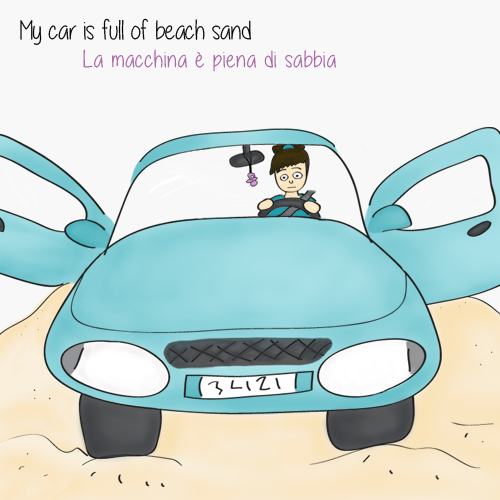 The car is full of sand